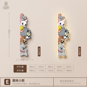 Cartoon Cat And Mouse Decorative Painting Childrens Bedroom Background Wall Light up Atmosphere Wall Lamp Home Decor Artwork
