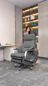 Electric Executive Chair Home Comfortable Massage Chair Reclining Leather Seat Business Smart Office Chair Simple Computer Chair