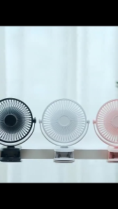 Mini Rechargeable Desk Fan with Light Rotating Clip-On Electric Fan for Stroller Outdoor Portable Use Low Noise High Wind Five-Level High Wind Power Refreshing Cool Breeze Three-Level Lighting Ideal for Various Settings