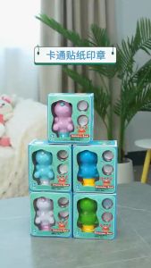 Stempel Stiker Magic Seal Mainan Anak bentuk Unicorn atau Dinosaurus + FREE Stiker