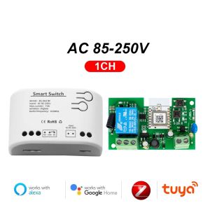 1 Way Zigbee/WIFI Tuya Smart Relay 12V 24V 110V 220V Dry Contact NO/NC/COM Module Remote Switch for Light/MotorAlexa Work