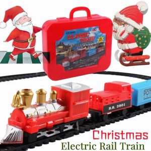 Assemble Railway Transport Electric Rail Car Building Block Track Set Compatible Toy Brick Train Family Interactive Christmas Gift