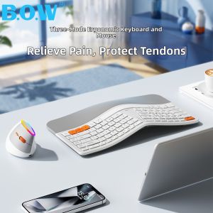 B.O.W | Ergonomic Bluetooth Wireless Keyboard Mouse Set