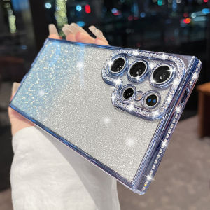 Accessible Luxury Rhinestone for Samsung S24ultra Phone Case S24 New Arrival S23ultra Fancy Female S24 + Case with Lens Protector All-Inclusive Drop-Resistant S22u Glitter Transparent Silicone Protective Case