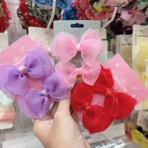 Phụ kiện tóc xinh cho bé gái Set 2 kẹp tóc nơ ruy băng cho bé