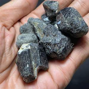 Bahan batu black turmaline / bongkahan batu tourmaline / batu akik