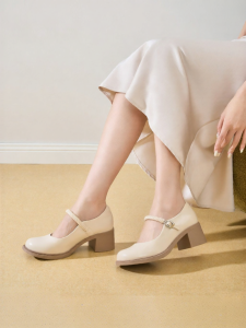 Josiny | Thick Sole French High Heel Mary Janes Shoes