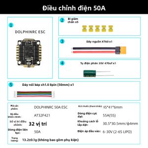 DolphinRC|Bộ Điều Khiển Máy Bay F405V3 50A 6 Inch Tương Thích