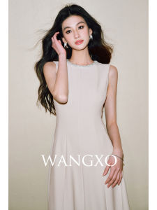 WANGXO | Đầm A-Line Cắt eo Đính Kim sa Lấp lánh Sang trọng