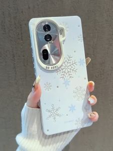 OPPO Reno 11 Pro 5G Case OPPO Reno 11F 8T 8Z 7Z 5G Full Screen Of Snowflakes Matte Hard Shockproof Case With Camera Lens Protecotr IMD Luxury Plating Button ins style Phone Cover