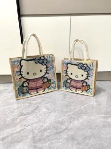 Large Capacity Canvas Tote Bag Womens Handbag 2024 New Style Commuter Bag Ins Printed Geometric Pattern Casual Shoulder Bag