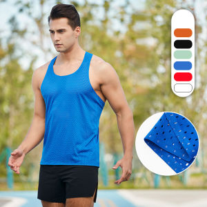 Mens Summer Casual Sleeveless Vest Fitness Marathon Run Sports Tanks