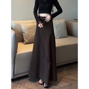 Stylish High-Waisted A-Line Wool Skirt