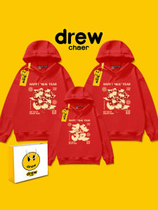 Fleece Lined Parent-Child Clothes for New Year 2025 Snake Year Lucky Year Three to Four Members Family Matching Autumn Winter Wear