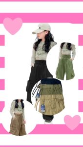 LOOSE PANT CARGO//CELANA PANJANG HIGH WAIST ANAK PEREMPUAN USIA 7-12 TAHUN