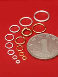 S925 Antique Silver Plated Open Ring Closed Loop DIY Bracelet Cord Winding Pendant Connector Bead Accessories Gold Plated Jewelry