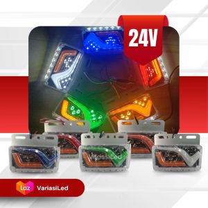 24 Volt Lampu LED Bak Samping Truk Fuso Tronton Universal - Variasi Model