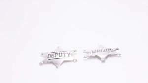 Sheriff Badge Brooch Six-pointed Star Police Vest Badge Pin for Women Men Lapel Pins Jewelry