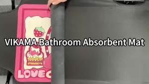 VIKAMA 2PC Cartoon Panda Carpet Home Decor Household Kitchen Bathroom Mat Set Absorbent Quick Drying Anti-slip and Anti-oil