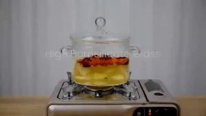 1.5/1.9L High Borosilicate Glass Soup Pot with Ceramic Glass Double-Ear Noodle Bowl