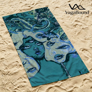 Teal Multi-Eyed Goddess Quick Drying Beach Towels Lightweight Fast-drying Super Absorbent It is a must-have item for summer