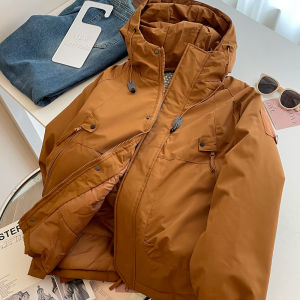 French Retro Casual Large Size Womens Workwear Jacket Caramel