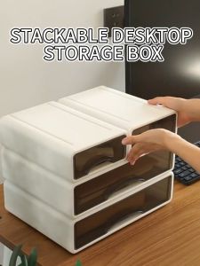 SmartBuy Modular Multi-Layer Stackable Desktop Storage Box Drawer Organizer for Home and Office