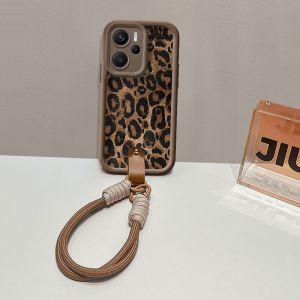 Phone Case Redmi Note14 Note14Pro Note 14 Pro + Plus 5G 4G Fashion Leopard Print Soft Casing with Lanyard Lens Protection Shockproof Silicone Back Cover 2025