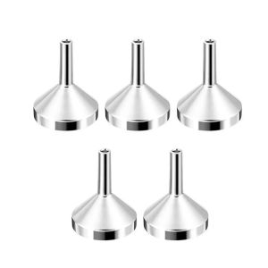 5Pcs Stainless Steel Mini Funnel Kitchen Oil Liquid Funnel with Detachable Filter Wide Mouth Funnel for Canning Kitchen Tools