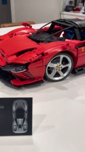 Super Car Assembly Kereta 1:8 Building Block Car 3778pcs Large size model gift Red Building block Car Model Build Blocks