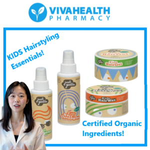 Just Gentle Kids Organic Hair Styling Essentials/ Hair Detangler /Spray/Gel/Wax/Conditioner