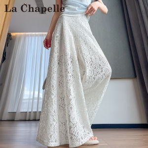 La Chapelle | Lace Hollow-out Wide Leg Cropped Trousers for Women