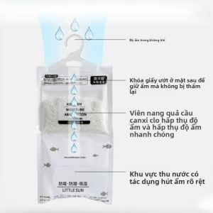 MONLEYTA | Túi thấm hútẩm CaCl2 có thể treo Túi chống ẩm chống mốc Túi thấm hút nước khô có thể tái sử dụng Túi thấm hút ẩm mạnh cho thời tiết ẩm thấp