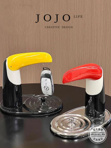 Luxury Style Parrot Key Storage Ceramic Tray Decorative Accessories Modern Simplicity Animal Theme Living Room Decoration