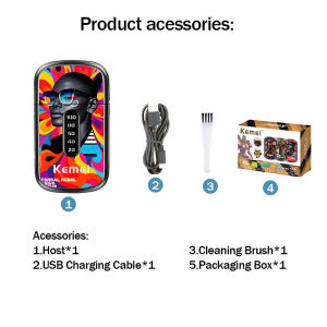 KEMEI KM-T417 Cordless Electric Razor 1200mAh LED Display Mens Shaver Double Blade Electric Shaver