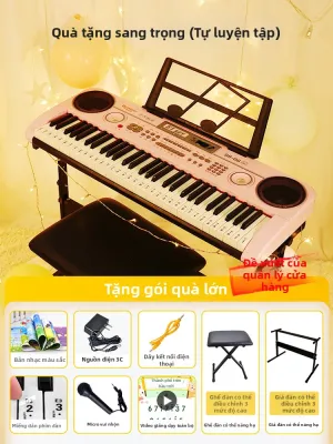 QIAOWABAOBEI | Đồ Chơi Piano Điện Tử Cho Bé Sử Dụng Tại Nhà Quà Tặng Sinh Nhật
