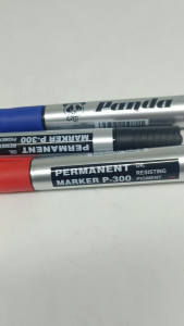 Hodeso Panda Permanent Marker P-300 | Bold Tip Oil-Based Permanent Marker Pen for Writing Labeling Arts & Crafts Office School Warehouse Industrial Use | Quick Dry Long-Lasting Ink | Red Blue Black Color Options