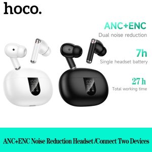 【Connect Two Devices】HOCO EQ26 TWS Wireless Headset ANC+ENC Noise Reduction Bluetooth Earphone With Mic Stereo In-ear Music Sports Earbuds For All Smartphones Universal