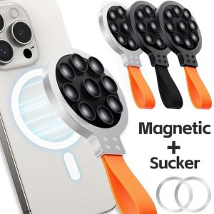 ด้ามยึดจับเคสโทรศัพท์ดูดซิลิโคนแบบแฮนด์ฟรีสำหรับ Samsung ไอโฟน Magsafe ที่วางโทรศัพท์ถ้วยดูดแม่เหล็กแข็งแรง