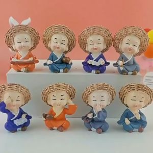 Bộ tượng 4 chú tiểu tượng trang trí tạo hình chú tiểu mini