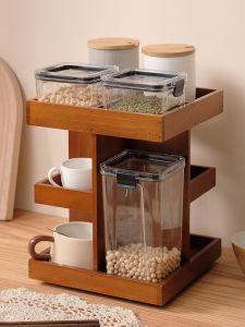 Retro Khung Gỗ Để Bàn Người Tổ Chức Trà Cốc Màn Hình Có Giá Để Đồ Nhà Phụ Kiện Phòng Tắm Cá Nhân Dụng Cụ Vệ Sinh