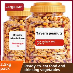 Drunkard Peanut Flagship Store Official 2.50kg Pack Ghost Peanut Meat Spicy Original Flavor Antipasuto Snack Canned