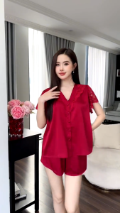 Đồ Ngủ Nữ HEUN YOUNG Đồ Bộ Mặc Nhà Lụa Latin Ren Ngực Tiểu Thư Nút Bọc Bigsize 45-65kg OD2