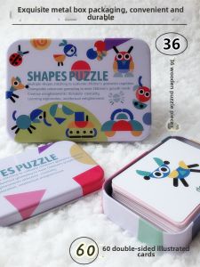 Educational Intelligence Puzzles Wooden Animal Geometric Shapes Tangram