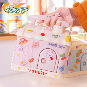 Aoduoyaya House Piggy Bank for Kids Save Money Box Coin Storage Box Tabung Duit Kanak Kanak