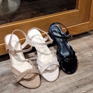 Nicholas Edison Sandal Heel Angel Sandal Block Heels Medium Strappy Glossy Terbaru