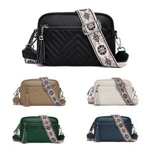 {NEW}Women Camera Bag Guitar Strap Classic Satchel Bag Casual Zipper Sling Bag Genuine Leather Mobile Phone Pouch Shopper Bag