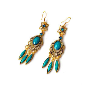 เครื่องประดับผมสไตล์โบฮีเมียน สร้อยคอผมหลายชั้น สไตล์ยุโรป ไข่มุกสีเขียว ตกแต่งด้วยกระดุมรูปตัว T สำหรับการถ่ายภาพ