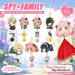 Bandai | Spy x Family Gold Star Acrylic Keychain Anime Cartoon Colored Bell Pendant DIY Craft Gift Decoration