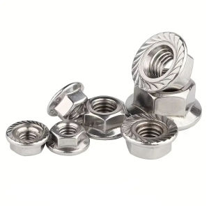 Đai Ốc Mặt Bích Bằng Thép Không Gỉ 304 Vít Khóa Lục Giác Chống Trượt Có Vòng Đệm Được Đánh Bóng Hoàn Thiện Có Ren Hoàn Toàn Cho M3/M4/M5/M6/M8